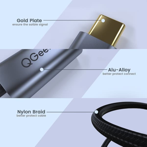 USB-C Thunderbolt3 til DisplayPort hunnadapter 4K 60Hz blå