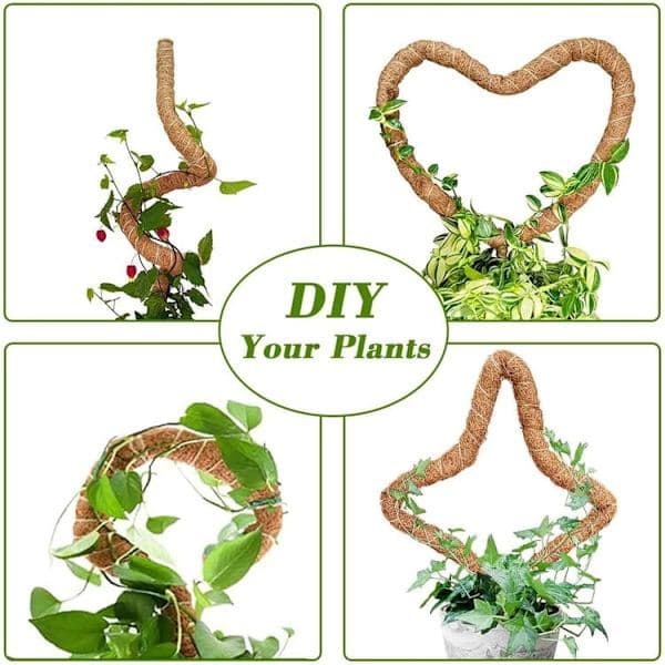 Mossstöd för växter 120 cm, böjbart mossstöd för klätterväxter Monstera Murgröna 2-pack 2-pack