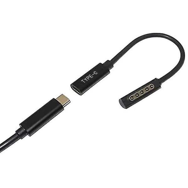Typ C PD Laddningskabel USB C Hona Strömladdare Adapter Konverterare för Microsoft Surface Pro 1/2
