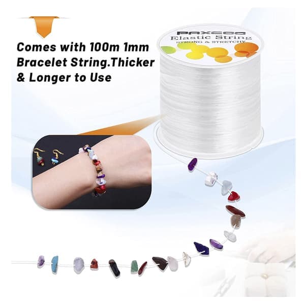 Omkring 1 mm spandex elastisk tråd, høj elasticitet, 100 meter pr. rulle, velegnet til armbånd, DIY perle håndlavede rebmaterialer
