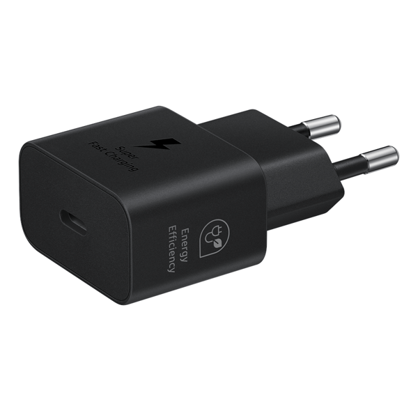 Samsung 25W USB-C GaN strømadapter - Svart