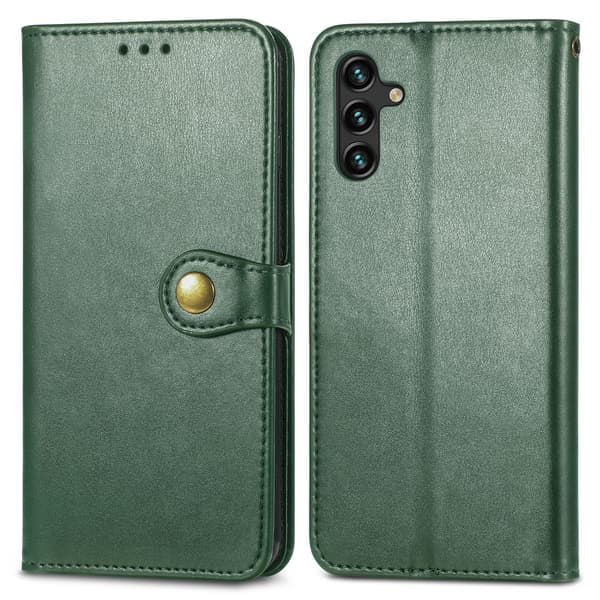 Til Samsung Galaxy A55 5G Mobilcover Læderpung Etui Holder Grøn