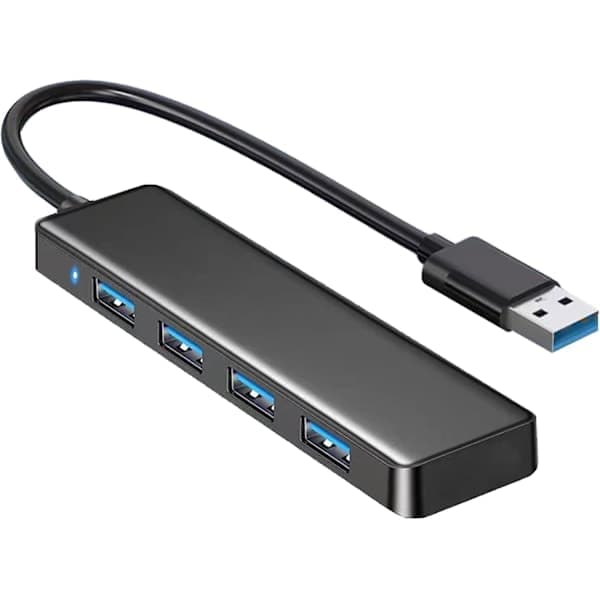 USB 3.0-hub, 4-ports splitterforlænger til bærbar computer, Xbox, USB-flashdrev, harddisk, printer, kamera