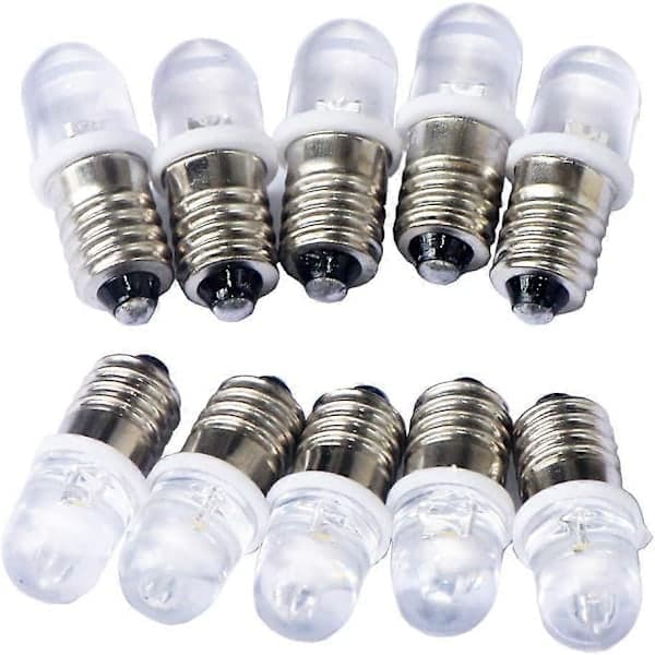 10 kpl E10 12V LED-spottipolttimoa, lämmin valkoinen