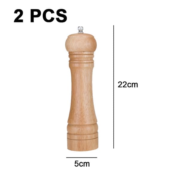 Salt- og peberkværne, salt- og peberkværne i egetræ med keramisk rotor, 2 stk. egetræ primærfarve 20 cm