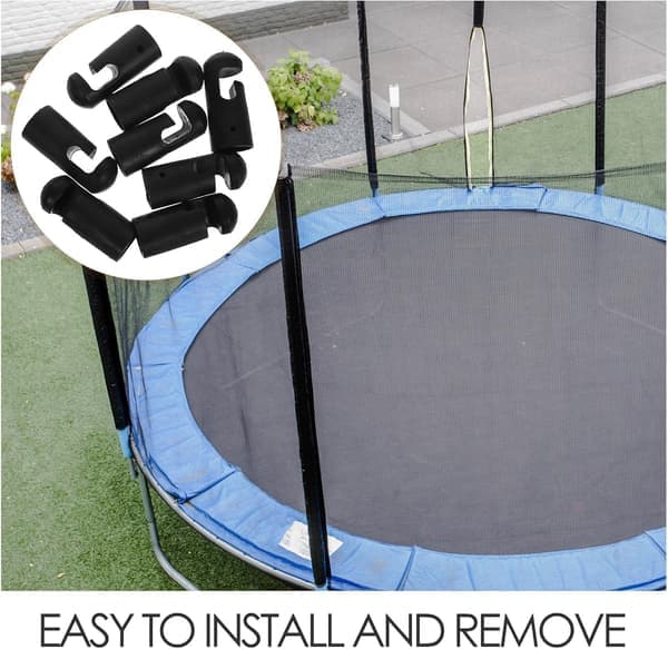 8 st svarta plastskydd för trampolinstolpar, trampolinsäkerhetsskydd
