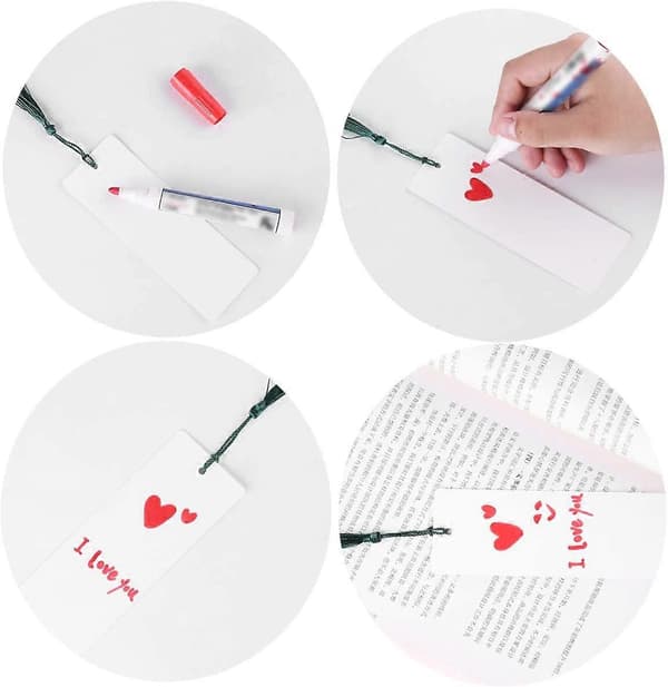 48 stykker kraft blanke kortbokmerker for DIY-prosjekter og gavelapper, hvit