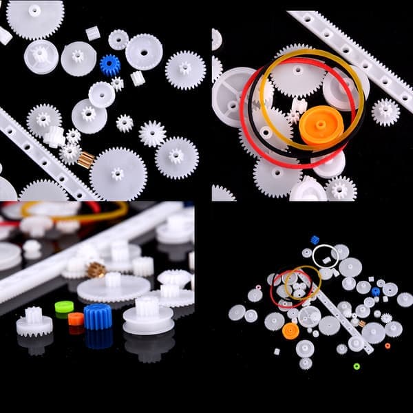 60 stk. plastgear sæt DIY tandstang remskive rem orm enkelt dobbelt