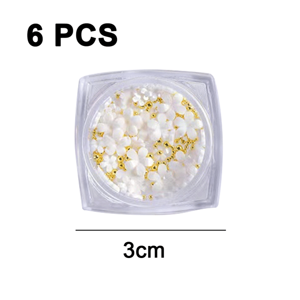 Blomster neglepynt til neglekunst, 3D negleblomster, rhinsten, ædelstene, neglekunsttilbehør