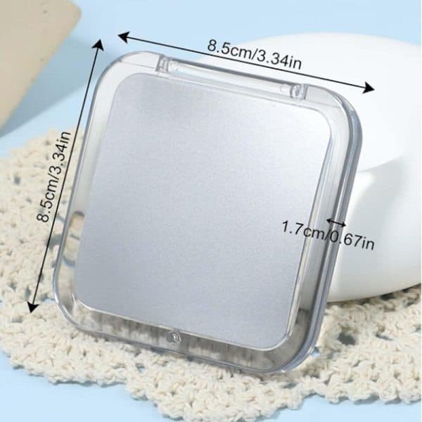 Sminkespeil 15x forstørrelse, sammenleggbart, bærbart speil, for reise og sminke sølv Sølv Sølv Silver