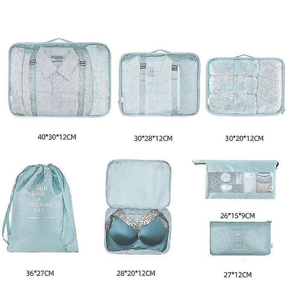Packpåsar Resväska Packningsorganisatörer Set med Necessär (7 delar) beige beige