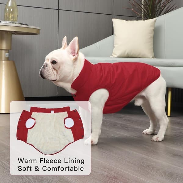Vindtät Hundjacka med 2-Lagers Fleece Foder - Extra Varm och Mjuk Vinterjacka röd S red S