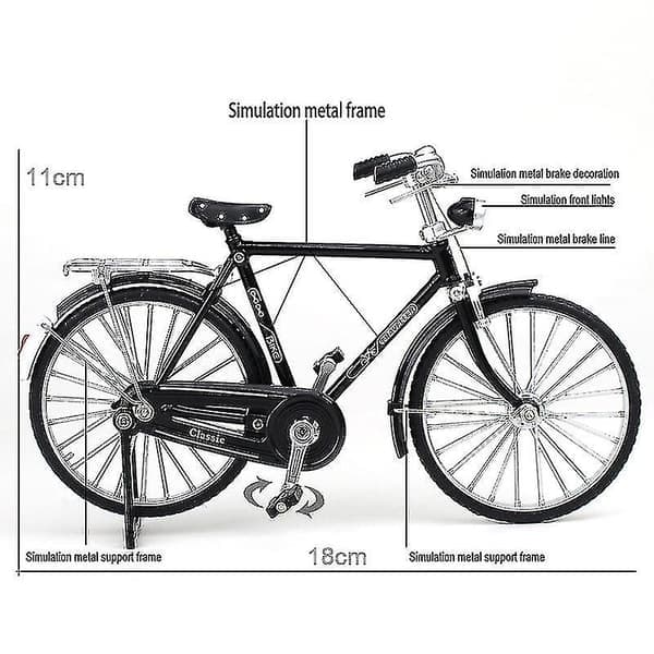1:10 legering klassisk retro cykelmodell prydnad