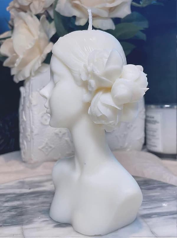 Stearinlysforme Rosepige, 3D Kropsform til Stearinlysfremstilling, 3D Voks Stearinlysforme, Silikoneharpiksform til Valentinsdag, Tykke Kunstforme til