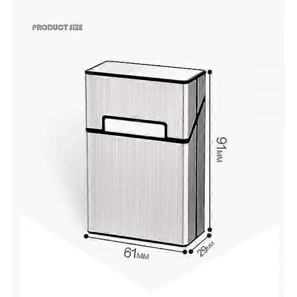 2-pak cigaretetui, aluminium flip-etui rummer 20