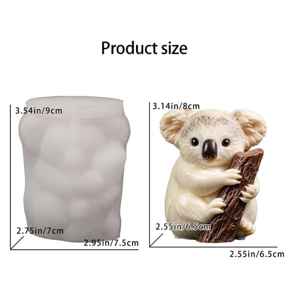 Hugging Tree Koala-formede silikonformer Allsidige silikonlysformer