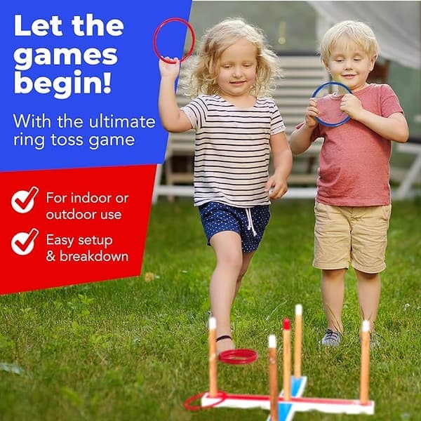 Ringkastningsspel för barn - roligt inomhus under semestern eller utomhuslek