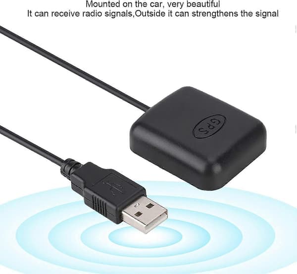 GPS-antenne, udstyret med 174 meter Rg3-kabel, GPS-antenne, ABS-materiale af høj kvalitet, til bil-GPS USB-adapter