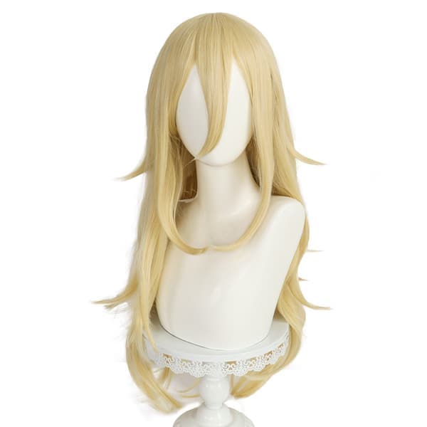 Epäsäännöllinen vaalea pitkä suora peruukki, cosplay-peruukki