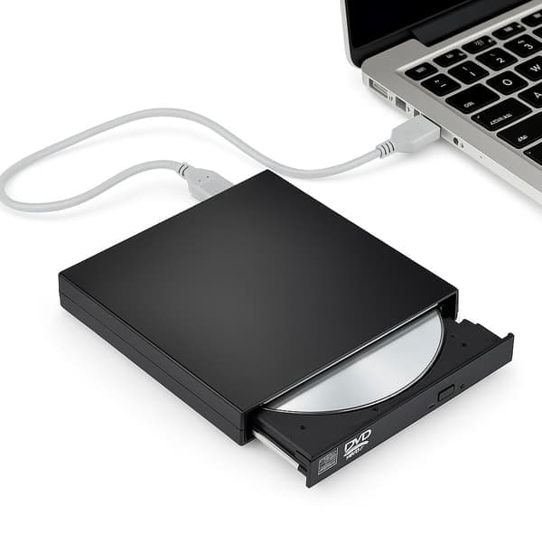 Ekstern DVD/CD-brænder USB 2.0 Slim til computer Sort