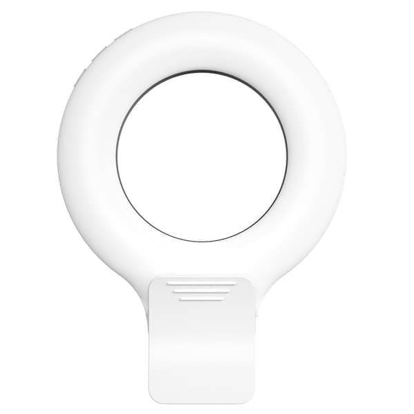 Clip-on Ring Light, Genopladelig LED Selfie Ring Light til Telefon, Laptop, Tablet (3 Lystilstande)
