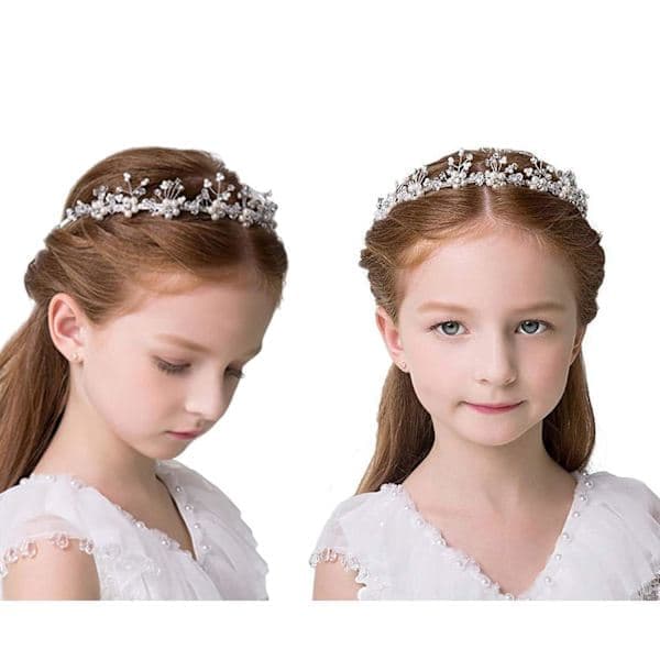 Blomsterpike Hårtilbehør, 2-pakning - Prinsesse Bryllupshårklemmer og Hodeplagg for Barn 2-pakning 2-pack