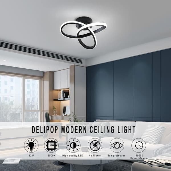 LED loftlampe, loftslampe, LED-lampe, sort