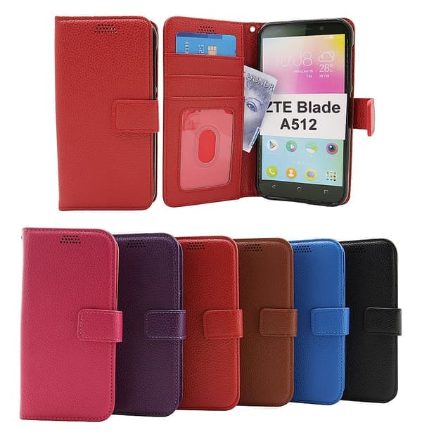 Nyt Standcase Pung ZTE Blade A512 (Sort) Sort Svart