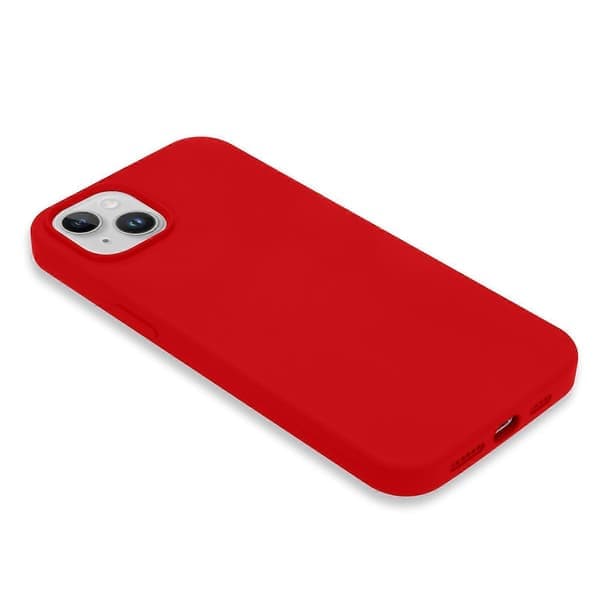 För iPhone 14 Solid Silikonskal Mjukt Fiberfoder Anti-Rep Stötsäkert Bakstycke Flerfärgad Stil F Style F