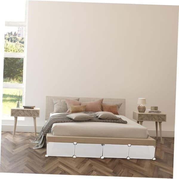 Baffle Blocker under seng for kjæledyr, kjæledyrsengblokker, sofablokker for under sofaen, hvit plasthusblokker