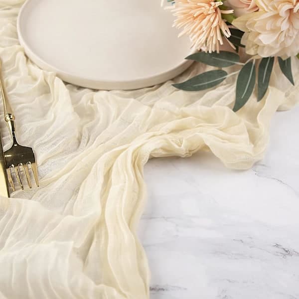 Osteklut Bordløper - Boho Rustikk Dekor For Bryllup Og Bursdagsfester (beige)