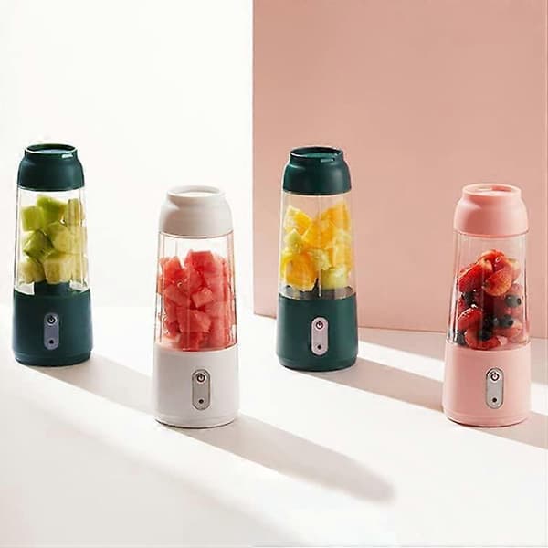 USB bærbar elektrisk juicer, 300 ml mini matshake multifunksjonell juicekoppmaskin, rosa