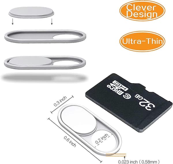 Webcam Cover Slide, Ultratunn Metall Webkamera Skydd