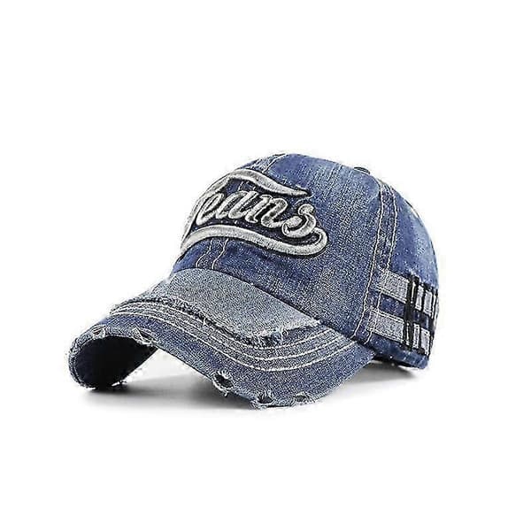 Retro farkkuinen ulkoilubaseballlippis 3D-kirjonnalla