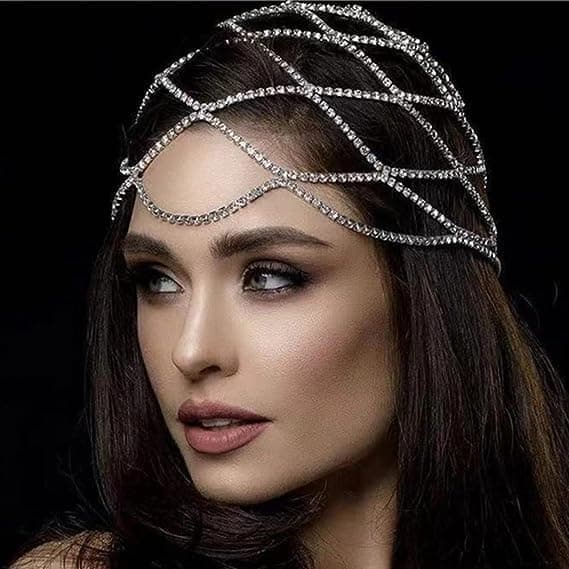 Designers krystallhodebånd sølvhette tiara festrhinestone Baf
