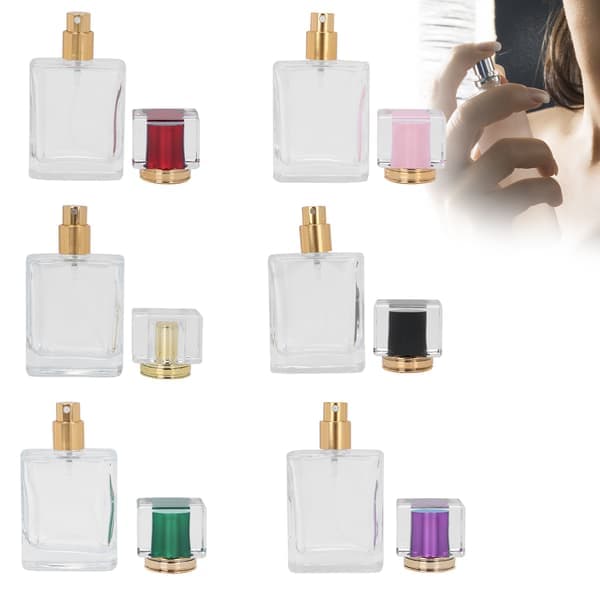 6-pack påfyllningsbar parfymflaska i glas, tom sprayflaska 50 ml