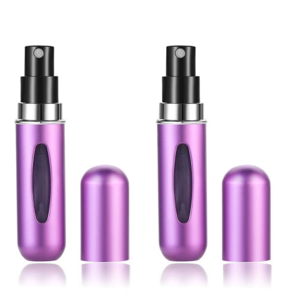 Mini Påfyllningsbara Parfymflaskor 2-pack Lila 5 ml Lila Lilla