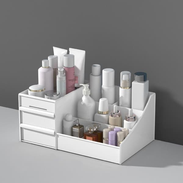 Sminkorganisatör för skrivbord VIT Vit White