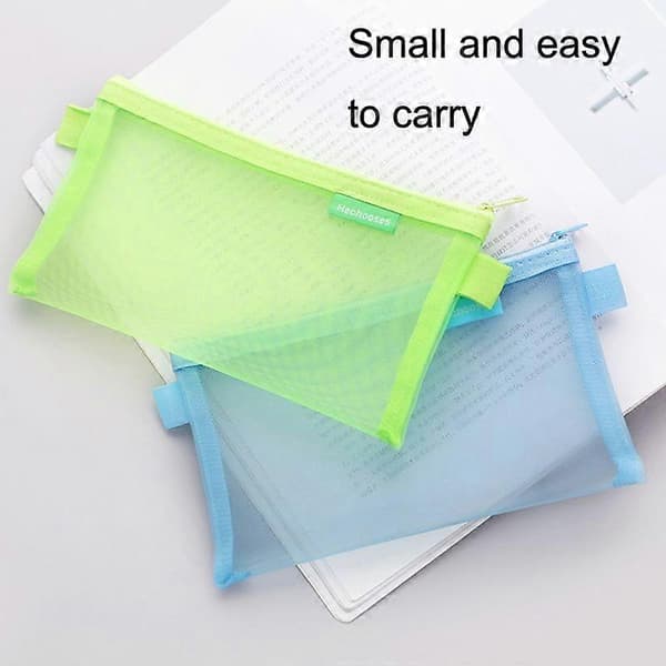 Hechooses D033 Mesh Pen Bag, Stil: Firkantet (Grøn)