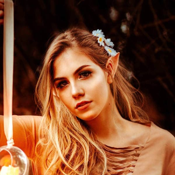 Genanvendelige vaskbare Cosplay Fe Pixie Alfeører, nemme at bruge bløde spidse ører, perfekte til Halloween julekostume tilbehør