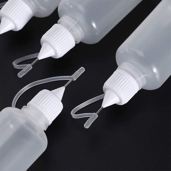 10 st plastflaskor med munstycken, precisionsapplikatorflaskor för limfärg 20 ml