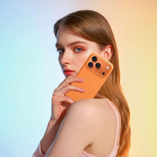 Støtsikkert deksel - BOOLING - til iPhone 17 Pro - Ultratynn silikonbeskyttelse - Oransje Oransje