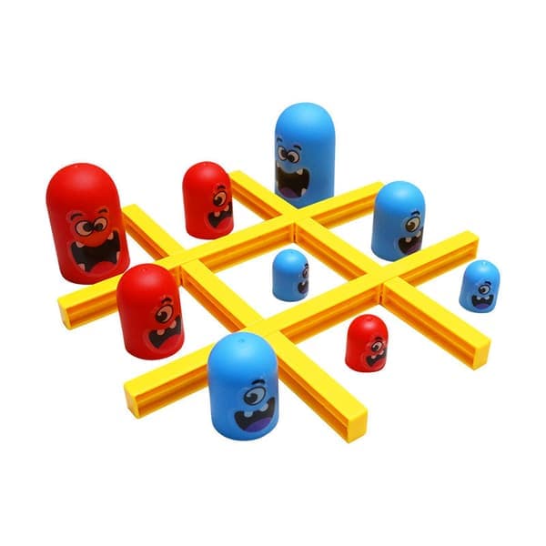Stort Ät Litet Tic Tac Toe Spelset, 2 Spelare Blå Röd Gobblet Go