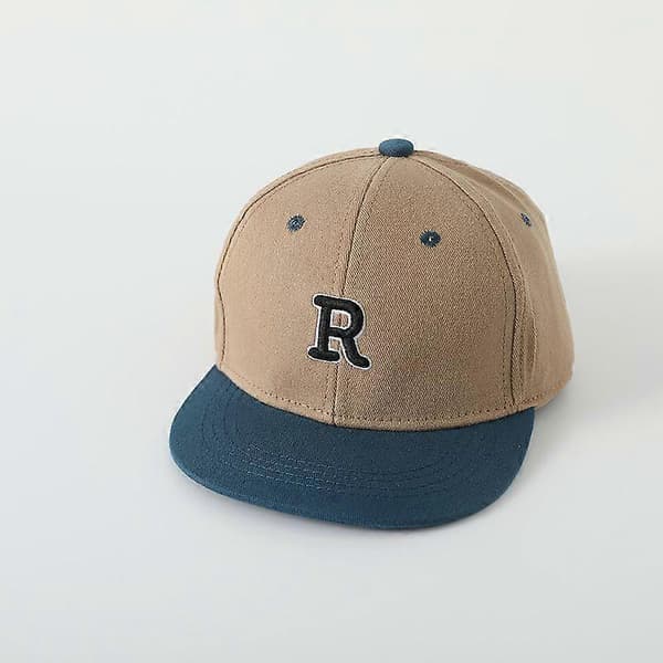 Baseballcaps for gutter og jenter med broderte bokstaver, solbeskyttelse, bomull, uformell for gutter og jenter, baby khaki 48-53cm khaki