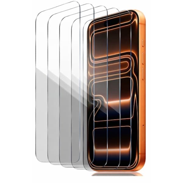 6-pack Skärmskydd i Härdat Glas – iPhone 17 Pro Max (Full Täckning & Transparent)