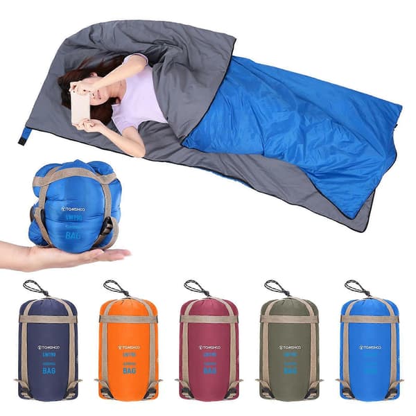 TOMSHOO Ultralet sovepose til voksne Udendørs kuvertsovepose til varmt vejr Camping Backpacking Vandring