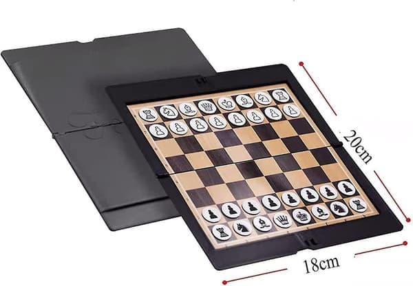 Vikbart magnetiskt schackset, Lmell Mini Pocket Student Fun Chess, Lmell Plånboksutseende Present DB