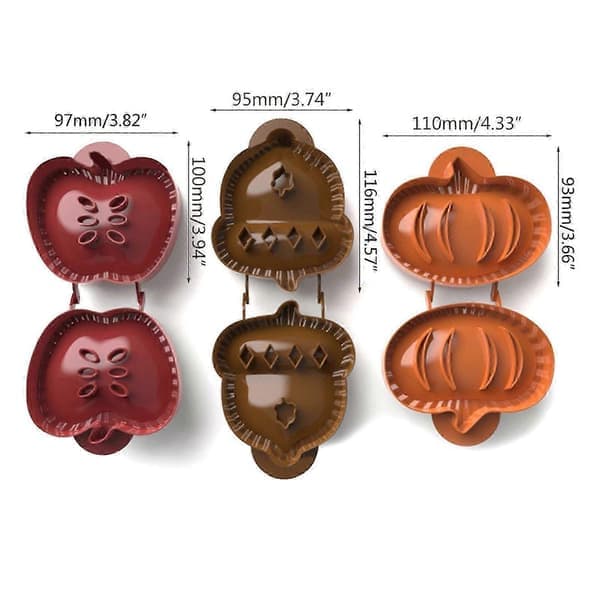 Plastikk paiformer Epler Gresskar Eikenøttform Mini Deigpresseform Gadgets Halloween Lomme Paiformer for Høstbaking
