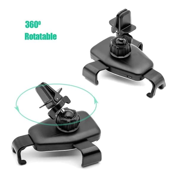 Trådløs biloplader, 15W hurtig trådløs oplader bilmontering luftventil tyngdekraft design telefonholder kompatibel iPhone8/iPhoneX/Xiaomi Max2, sort