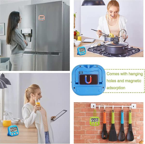 Timere, klasseromstimer for barn, kjøkkentimer for matlaging, eggetimer, magnetisk digital klokketimer